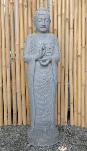 Product image of the product “Standing Indian Buddha - gesture of teaching, in the sizes from 120cm to 180cm, Natural finish ”